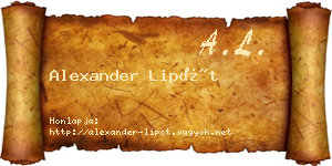 Alexander Lipót névjegykártya