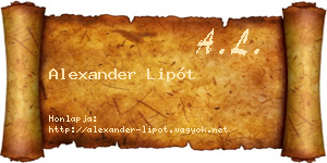 Alexander Lipót névjegykártya